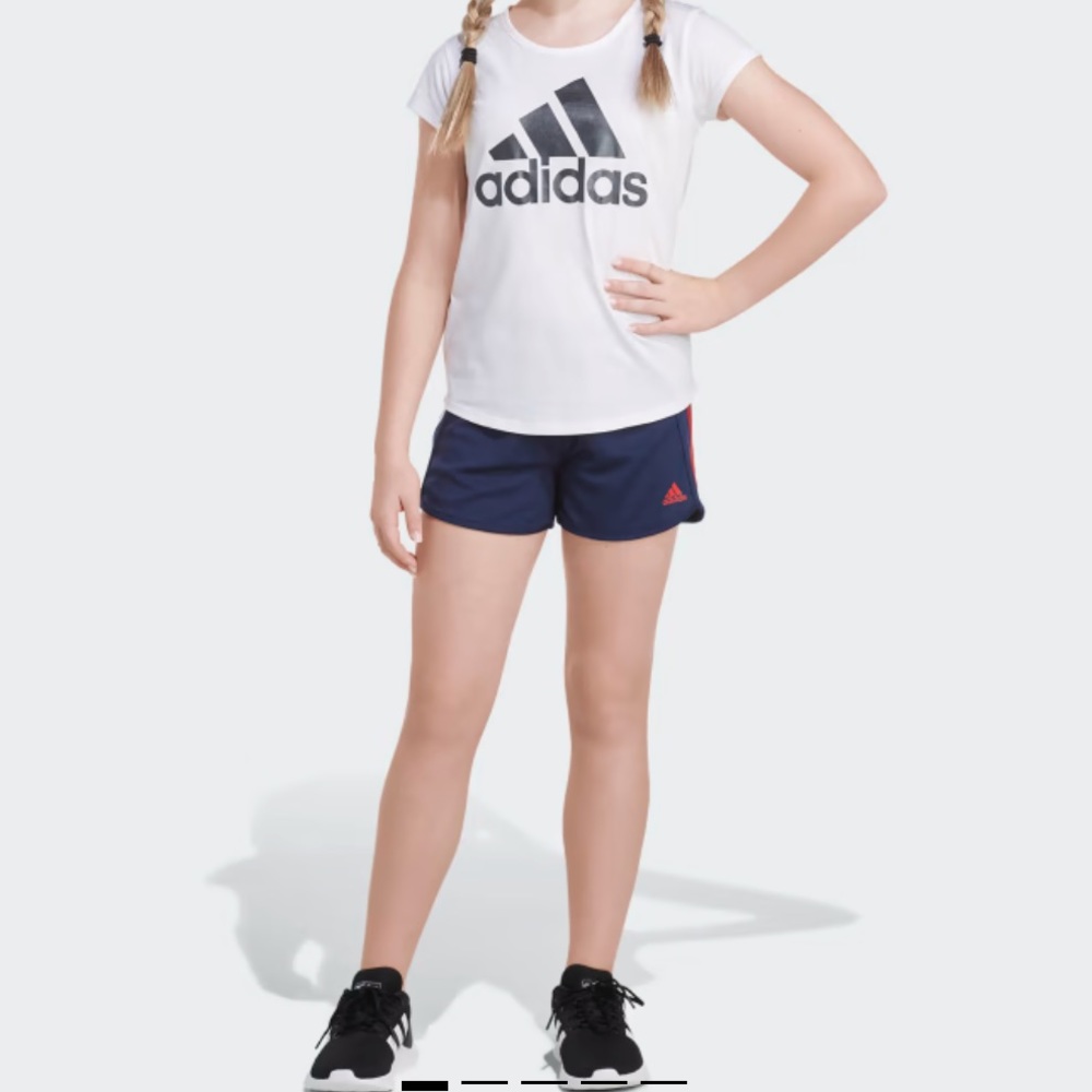 adidas Girls' Stripe Mesh Short Size XL (16)
